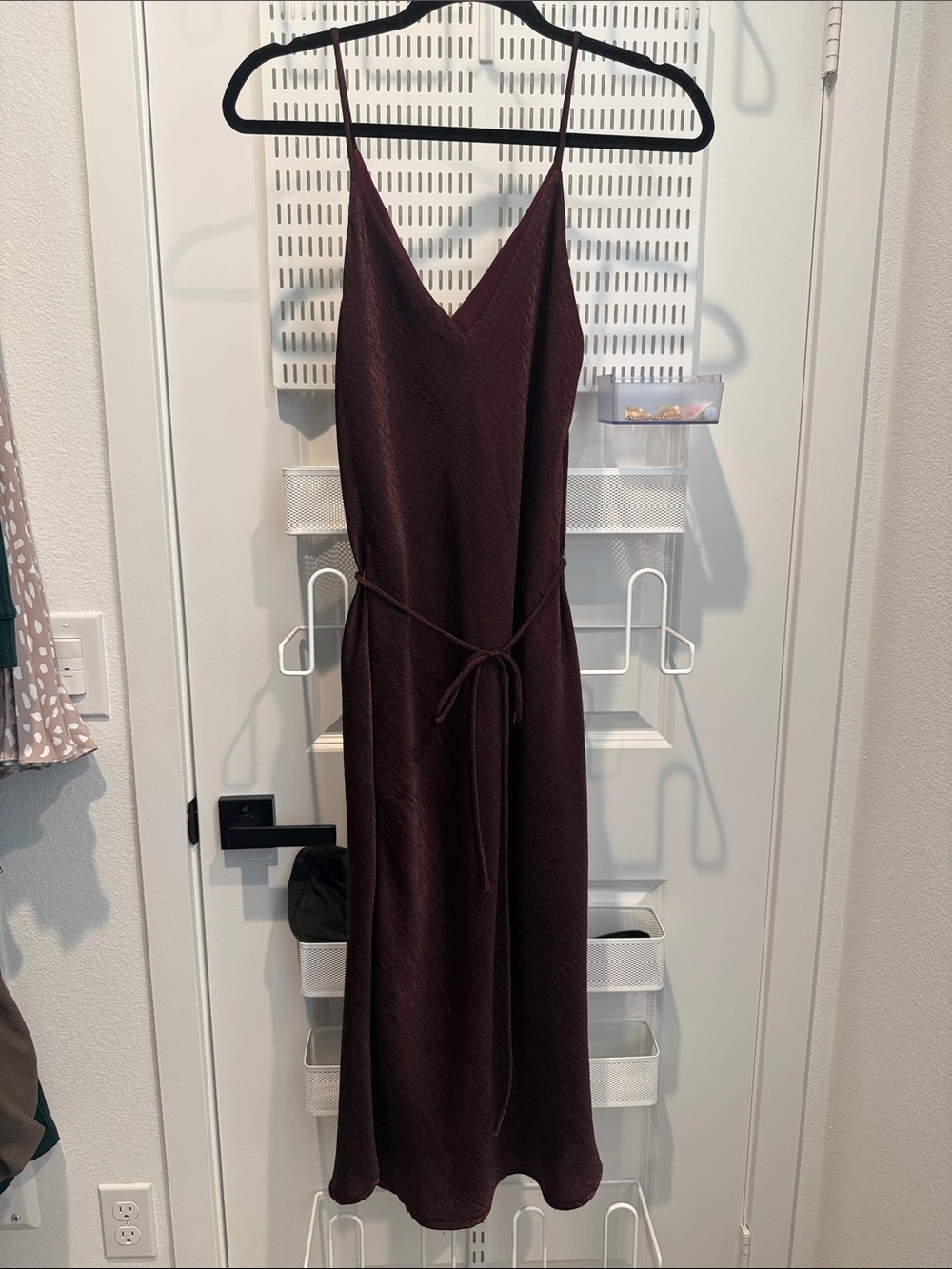 Final Touch Chocolate Brown V-Neck Maxi Slip Dress